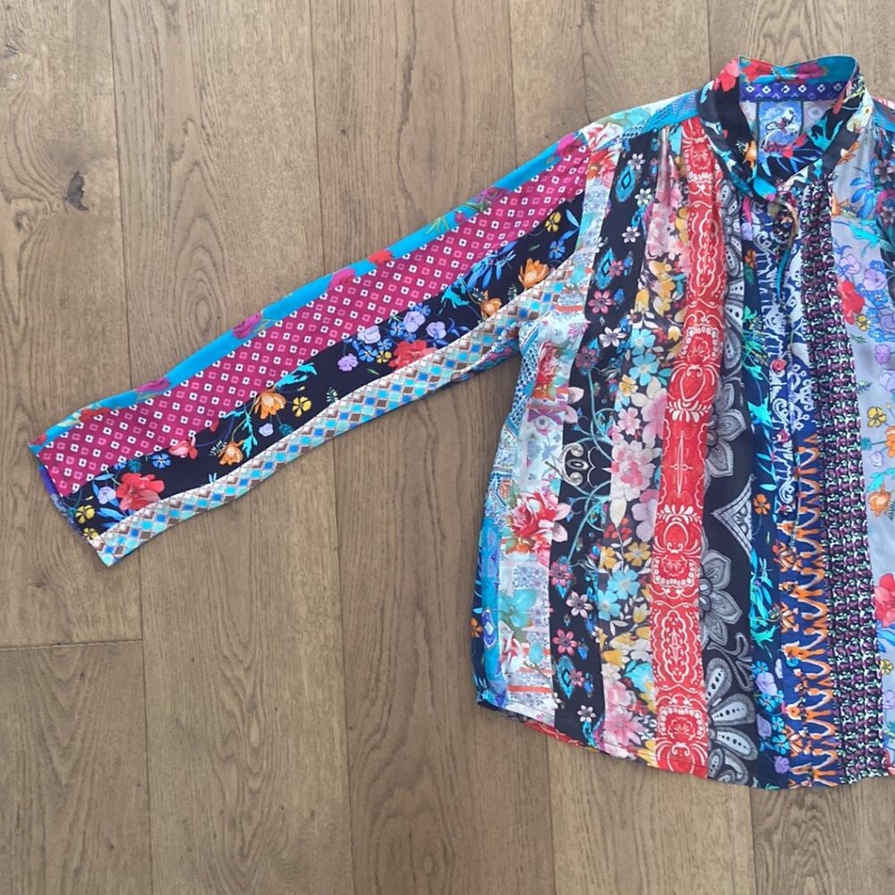 Johnny Was Treble Sofia Patchwork Floral-Print Bl… - image 8